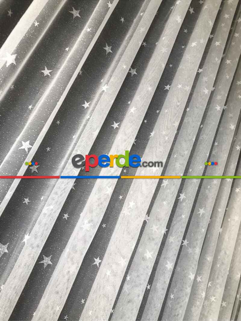 Yıldız Desenli Örme Tül, Çocuk Odası Tülü