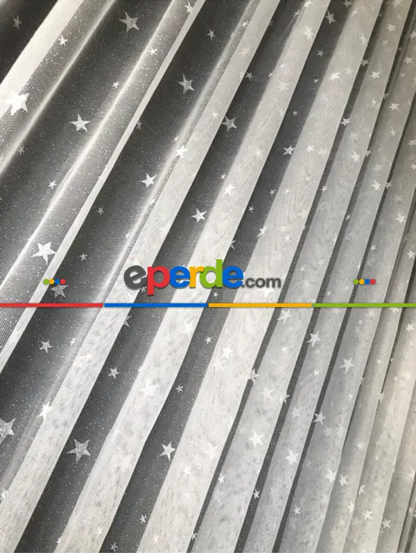 Yıldız Desenli Örme Tül, Çocuk Odası Tülü