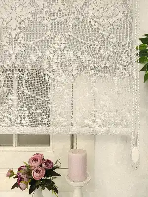 Çiftli Sistem Tül Stor Beyaz Damax Örme Tül- Beyaz