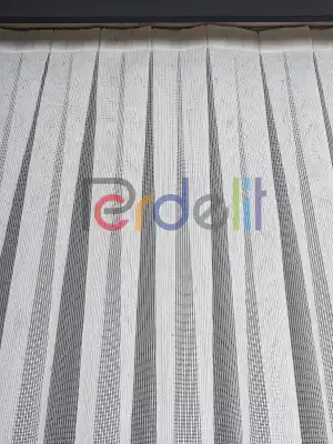 Yumuşak Dokulu Gümüş Damlacık Desenli File tül perde Ütü İstemez
