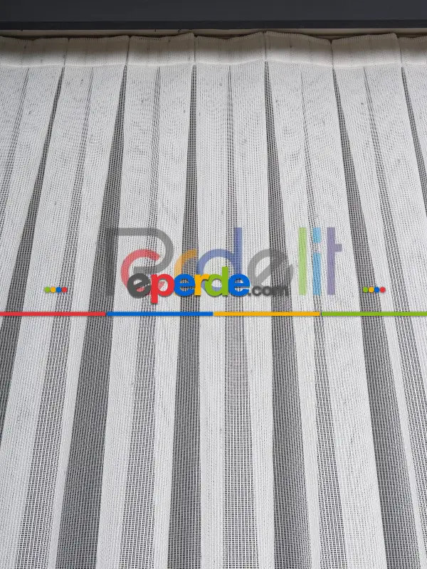 Yumuşak Dokulu Gümüş Damlacık Desenli File tül perde Ütü İstemez