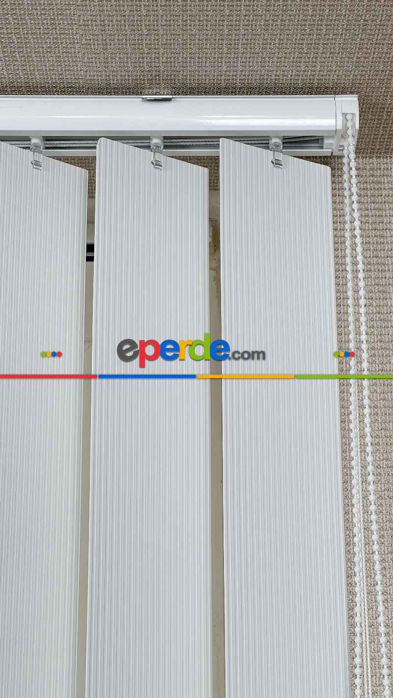 Ekru Çizgili Pvc Dikey Perde, Dikey Stor Perde