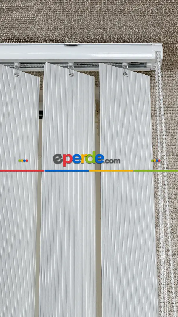 Ekru Çizgili Pvc Dikey Perde, Dikey Stor Perde