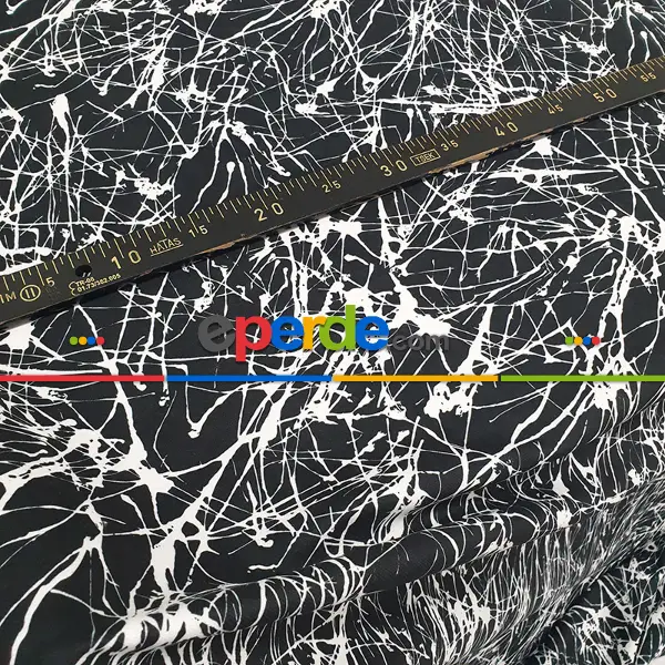 Yatak Odası - Siyah Beyaz Çizgi Desenli Fon Perde Evm717 Kumaşı Kalındır Duck Bezi Değildir- Siyah-Beyaz