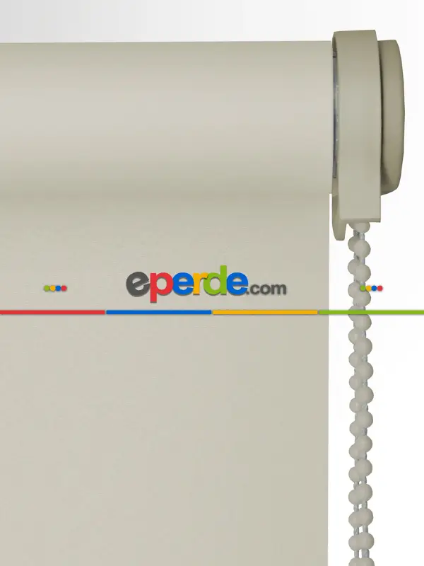 Salon Stor Perde - Krem Stor Perde Düz Seri (polyester Saten)- Krem