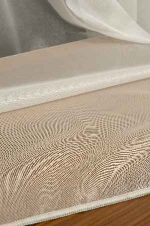 Arzenen Marka Doğal Yansımalarıyla Şık Görünümlü Kendinden Parlak Tül Perde- Krem - Kurşunlu Tül