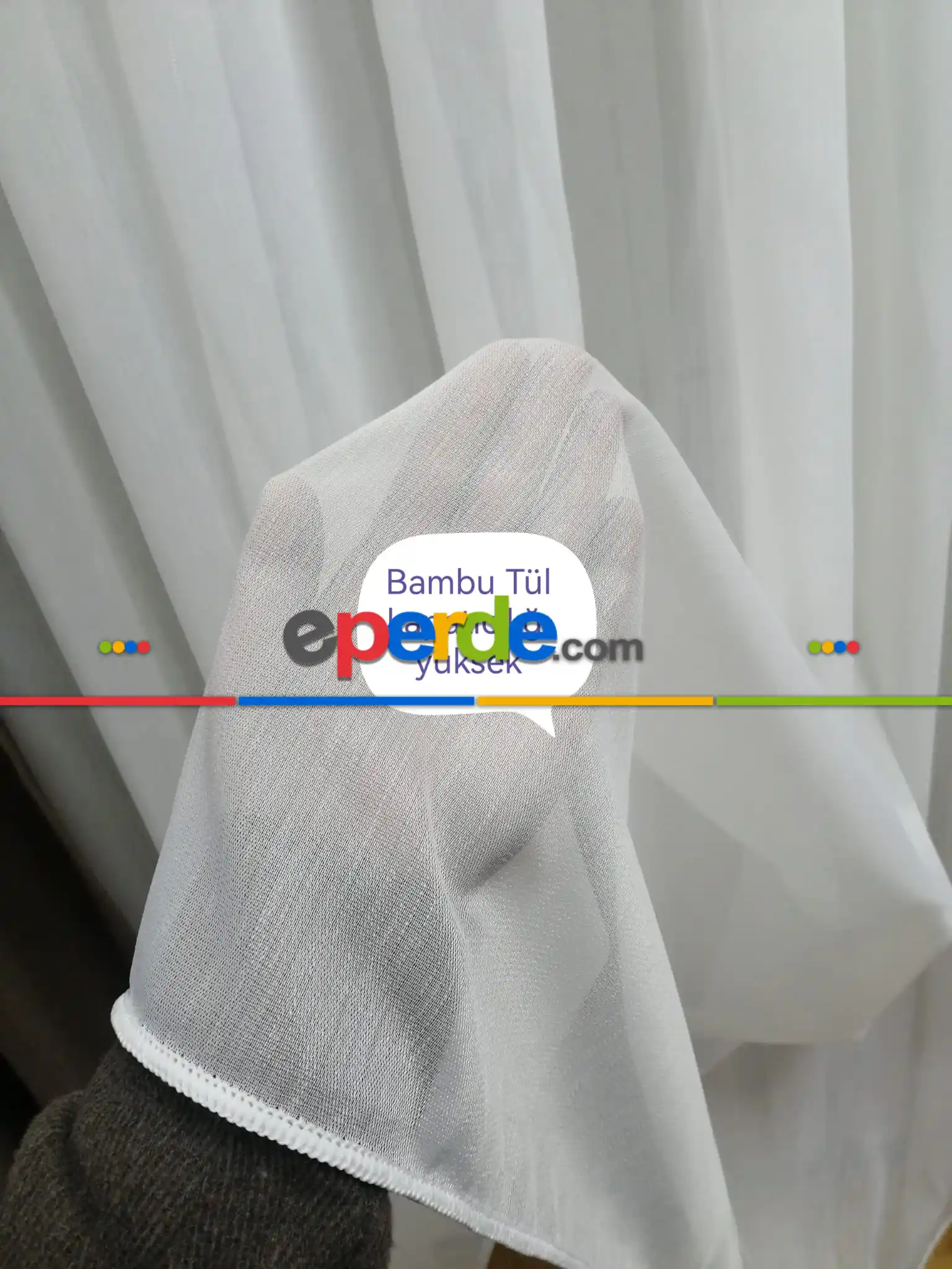 Ütü İstemeyen Düz Bambu Eslem - 2 Seçenekli Ekru / Şeffaf