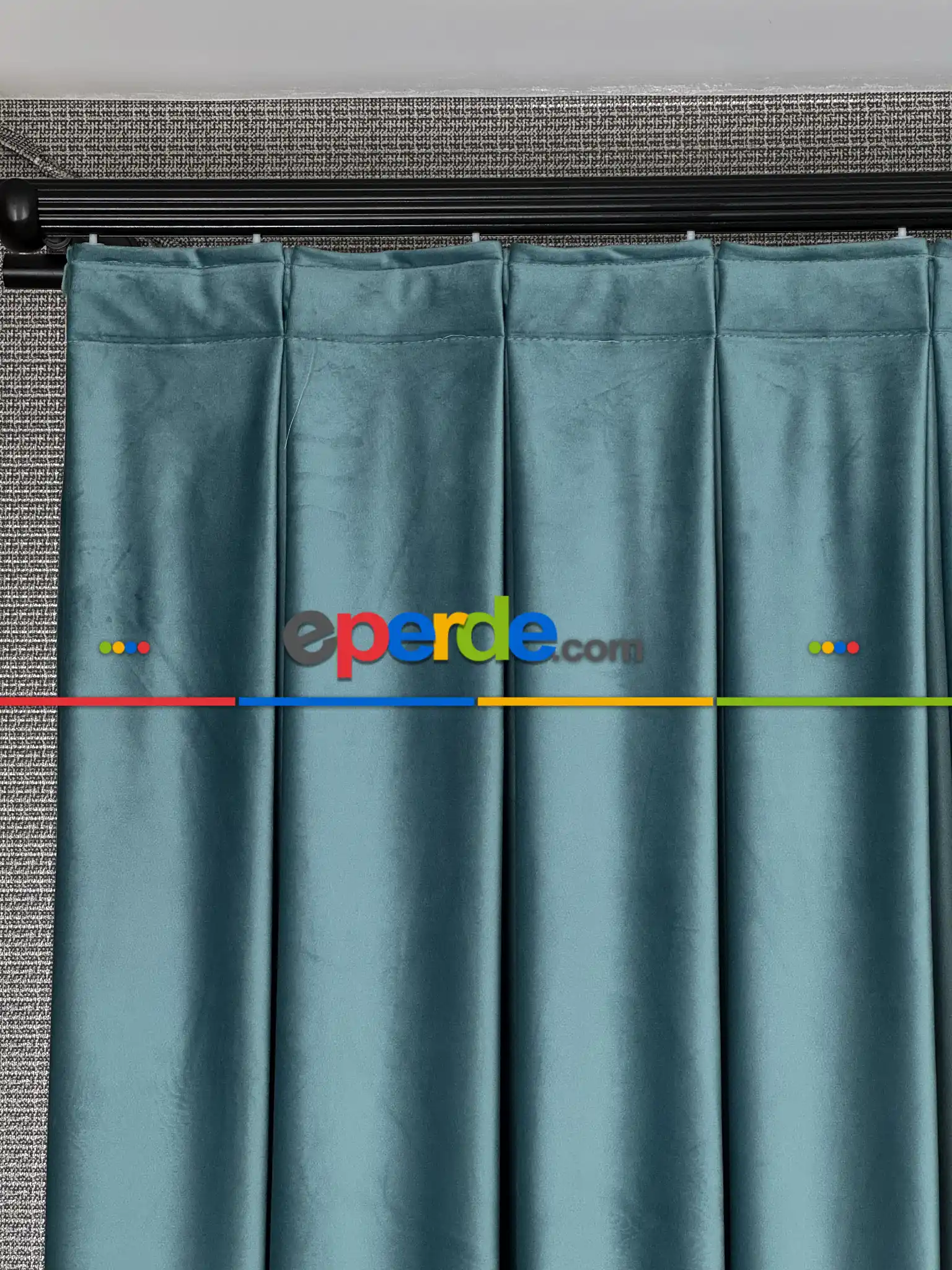 Turkuaz Mavi İthal Kadife Fon Perde, Premium Kalite Serisi Kadife Fon Perde