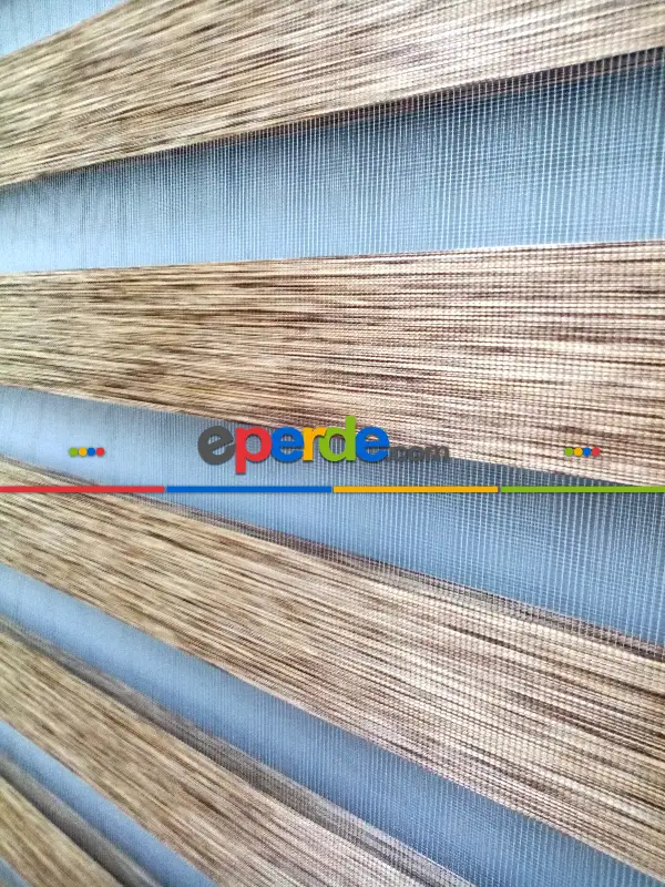 Oturma Odası - Bambu Zebra 2021 Sezonu Kahverengi Kırçıllı A Kalite Bambu Zebra Perde- Kahve Koyu