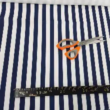 Lacivert Beyaz Çizgi Desenli Fon Perde Evm1137 Kumaşı Kalındır Duck Bezi Değildir- Lacivert-Beyaz