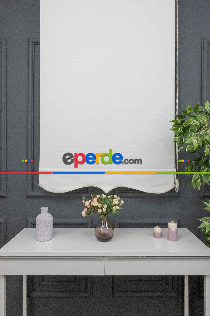 Stor Perde Düz Pvc Mat Stor Güneşlik 1 Kalite Yıkanabilir Açık Krem