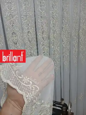 Brillant Gold Altin Sim Varakli Şehrazat model Tül Perde
