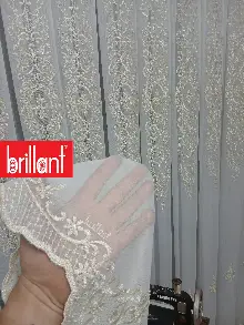 Yatak Odası - Brillant Gold Altin Sim Varakli Şehrazat model Tül Perde