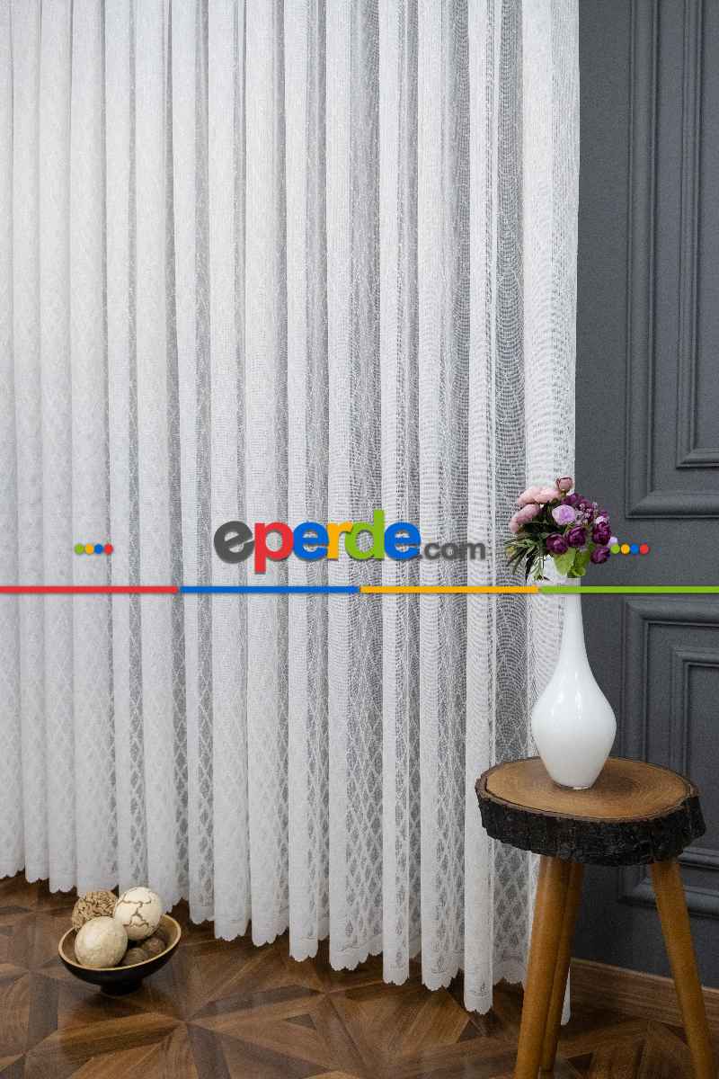 Fransız Dantel Örme Tül Perde - Yüksek Kalite