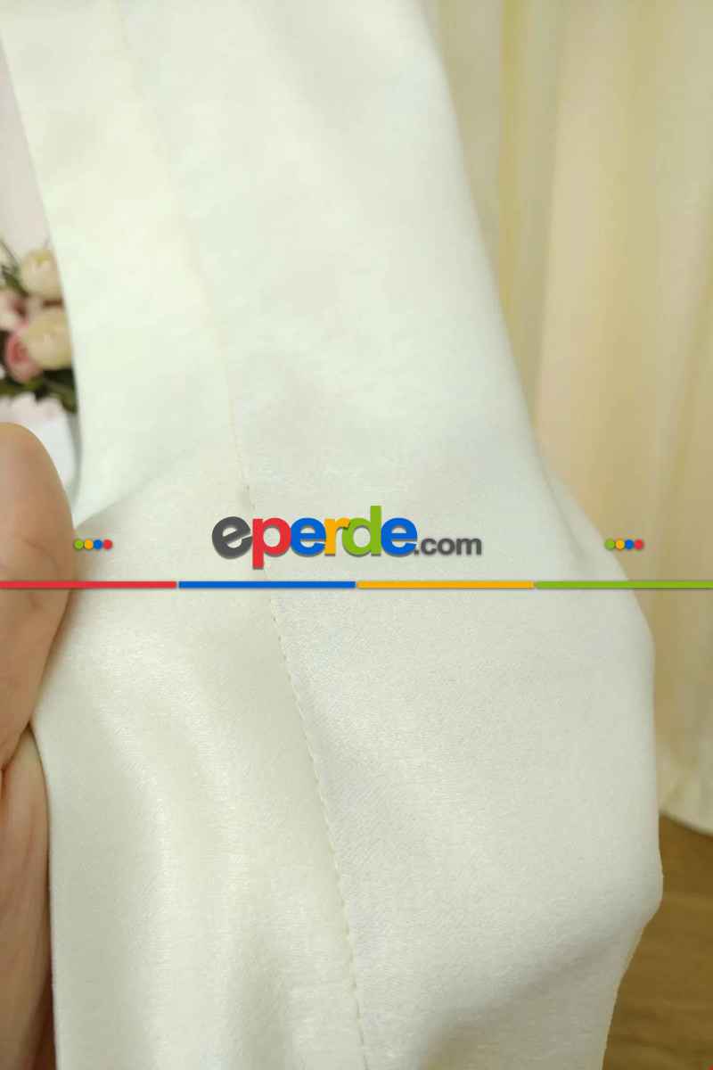 Soft Fon Perde Bej Kumaş Kanat Yan Perde- Bej