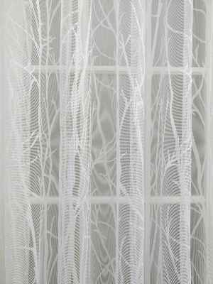 Ağaç Dalları Desenli Tül Perde- Ekru