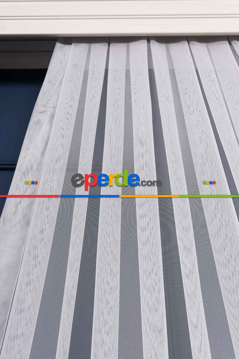 Mutfak Grek Etek Ucu İşlemeli Nakış Damaks Tül Ekru Renk - Kırık Beyaz- Ekru