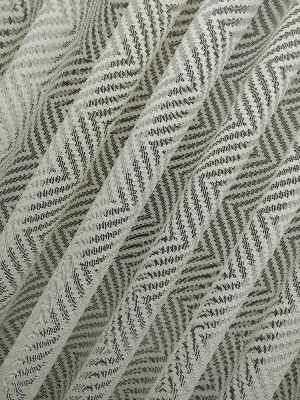 Geometrik Desenli Tül Perde Etek Katlamalı- Ekru