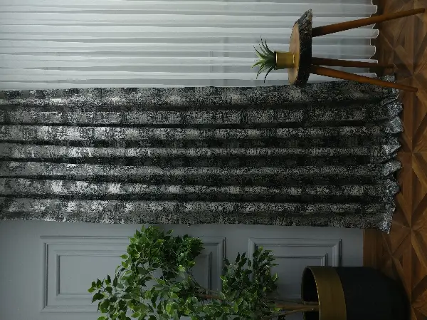 Patinedesenli Gri Jakar Fon Perde (180)- Gri-füme-antrasit