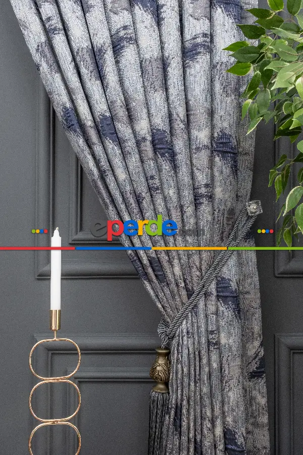 Desenli Jakar Fon Perde