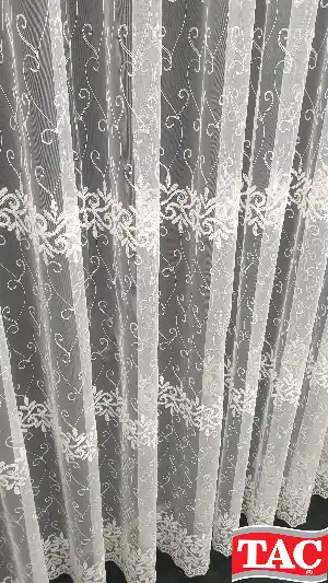Salon Tül - Taç Eliza İşlemeli Tül Perde