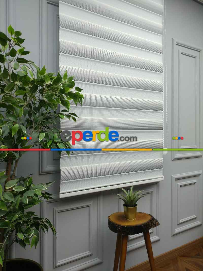 2025 Sezonu - Degrade Renk Geçişli Micro Pileli (pilise) Zebra Perde- Gri