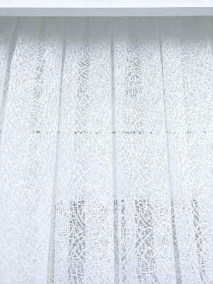 Örme Örümcek Ağı Desenli Tül Perde Ekru