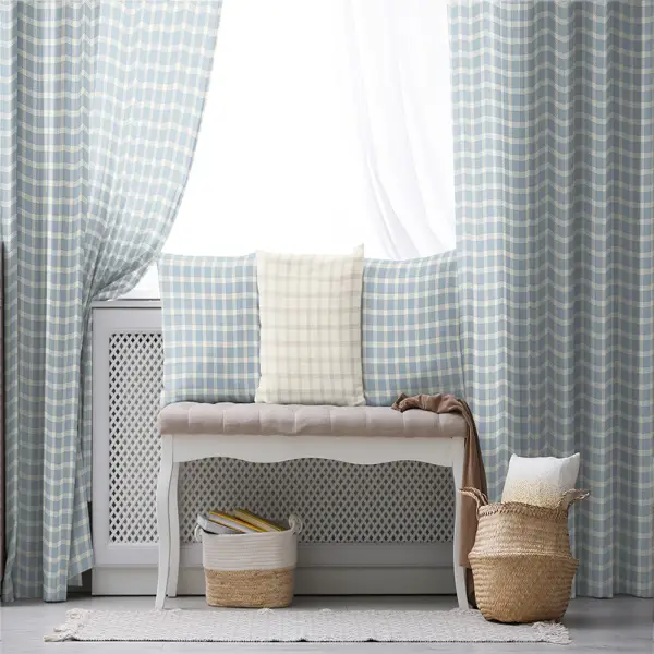 Çocuk Odası - Salon Fon Perde Evim1615-4 Kumaşı Kalındır Duck Bezi Değildir- Mavi-beyaz