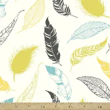 Mutfak Perdesi Kanat Fon Perde Yaprak Desenli- Siyah