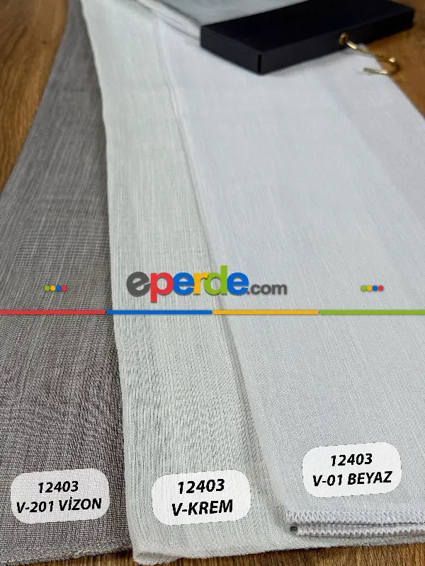 Vizon Kahve Keten Düz Tül Perde - Ağır Gramajlı Premium