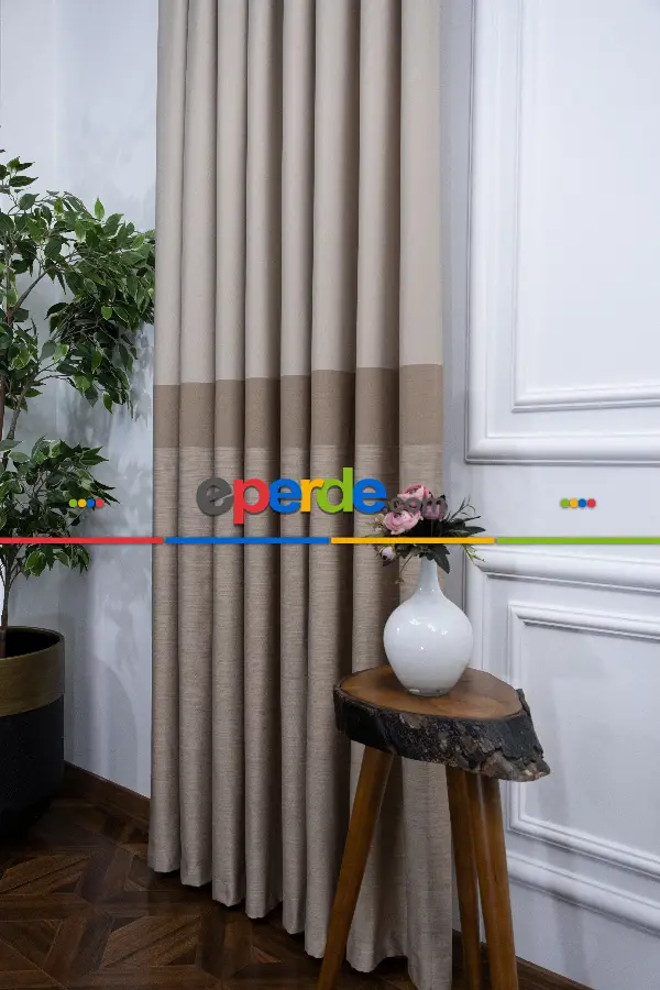 Krem Vizon Jakar Fon Perde (180)- Krem-açık Vizon