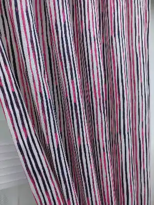 Pembe Mor Çizgili Fon Perde ( Leke Tutmaz )- Pembe-Mor