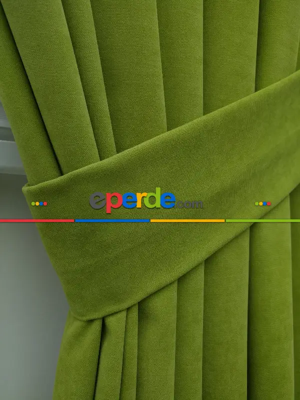 Salon Fon - Fıstık Yeşili Düz Fon Perde ( 280 Eninde )- Fıstık Yeşili 