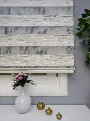 Renk Geçişli Pliseli Zebra Beyaz-krem Yeni Sezon Perle Home