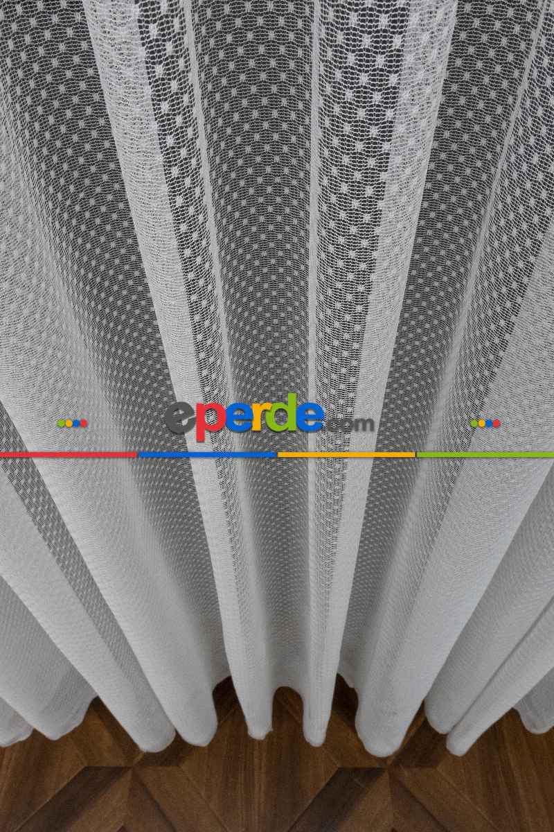 Spor Desenli Fransız Danteli Örme Tül Perde