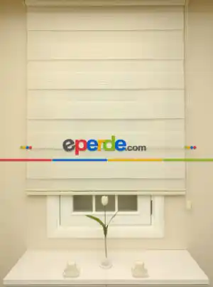Yatak Odası - Plise Zebra Perde - Ekru