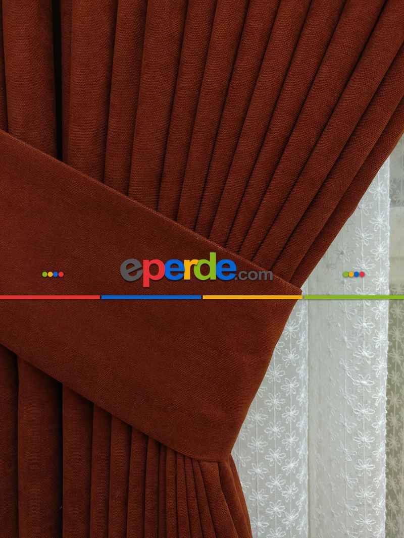 Kırmızı Koyu Rengi Düz Fon Perde Dökümlü Birinci Kalite 300 Cm Geniş En Daha Hesaplı- Kırmızı Koyu