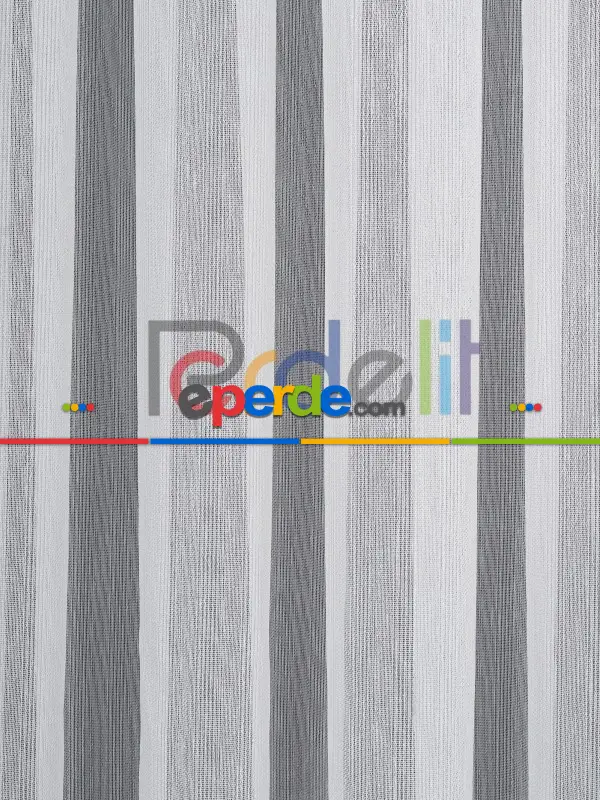 Ozi Yeni Sezon Çizgili Örme Tül Perde