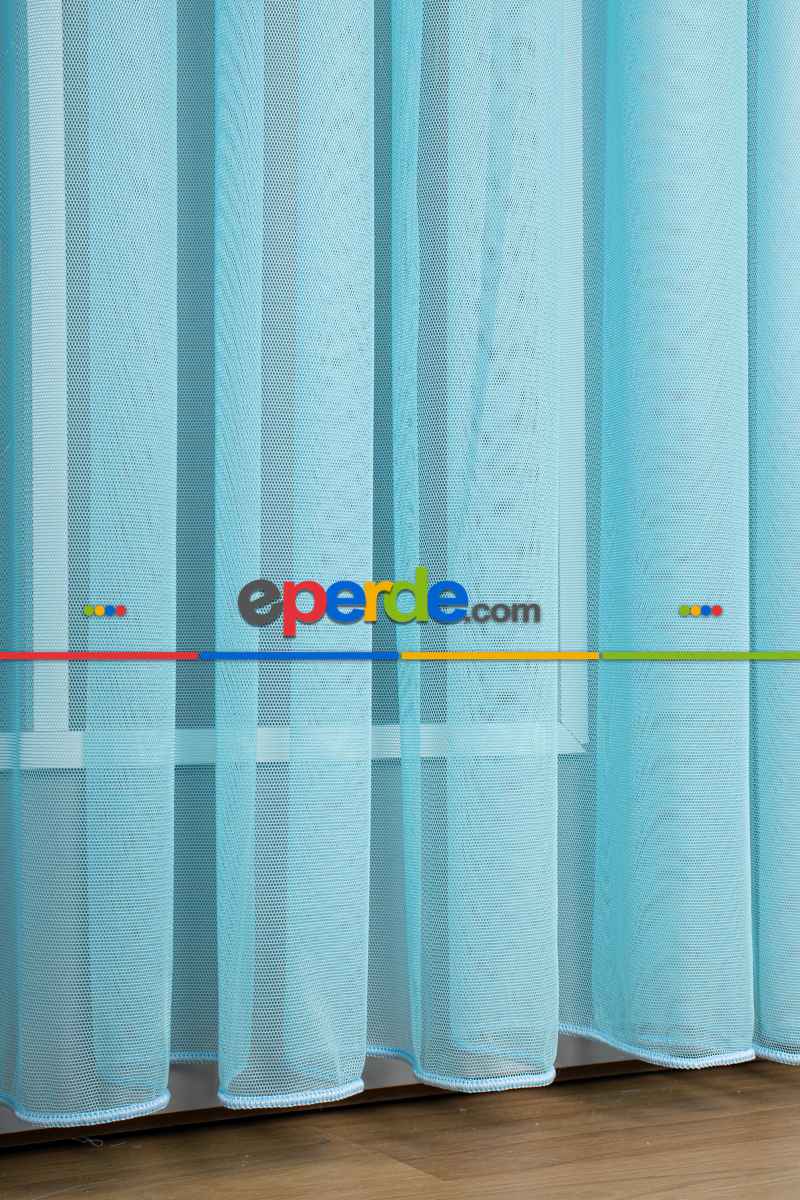 Yatak Odası - Turkuaz Grek Tül Perde Petek Zemin