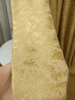 Gold Rengi Duz Jakar Fon Perde (150)- Altın Mat