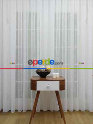 Mutfak Tül Perde - Mutfak Perdesi- Ekru