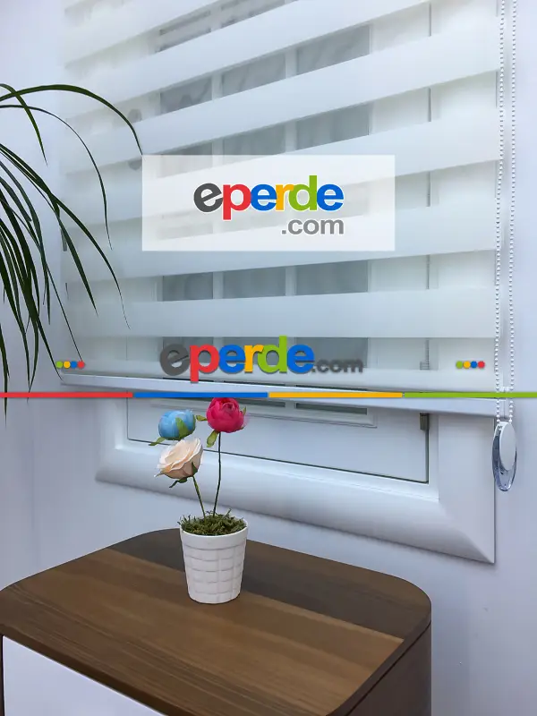 Yatak Odası - Zebra Perde - Düz Zebra Perde- Krem Açık