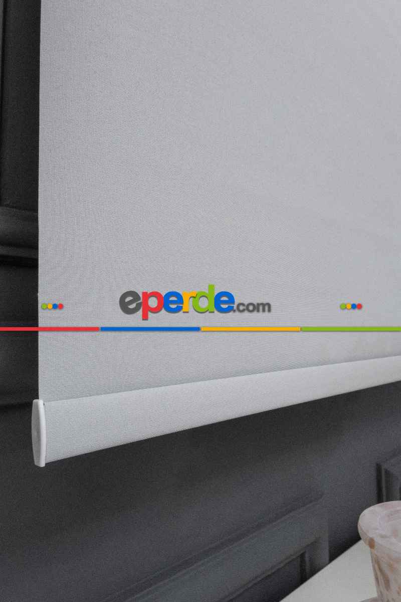 Stor Perde Düz Pvc Mat Stor Güneşlik 1 Kalite Yıkanabilir Açık Gri