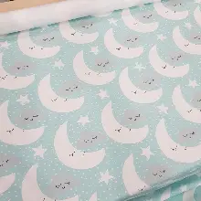 Çocuk Odası Fon Perde K443c - Kumaşı Kalındır Duck Bezi Değildir.- Mavi-Beyaz-Mavi Açık-Çok Renkli