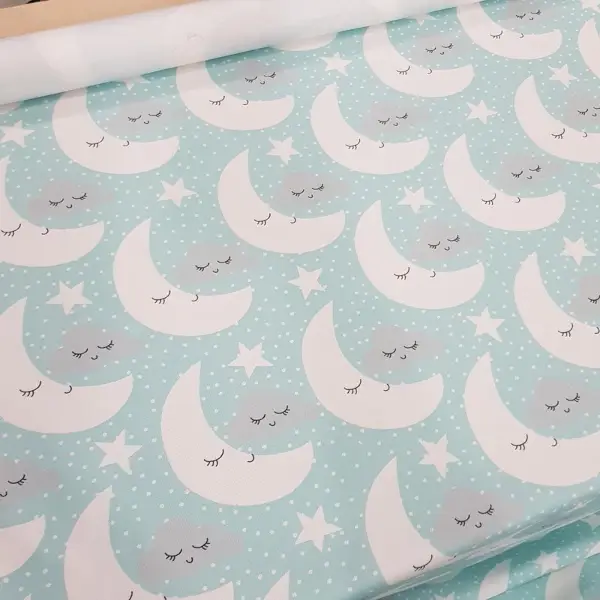 Çocuk Odası Fon Perde K443c - Kumaşı Kalındır Duck Bezi Değildir.- Mavi-Beyaz-Mavi Açık-Çok Renkli