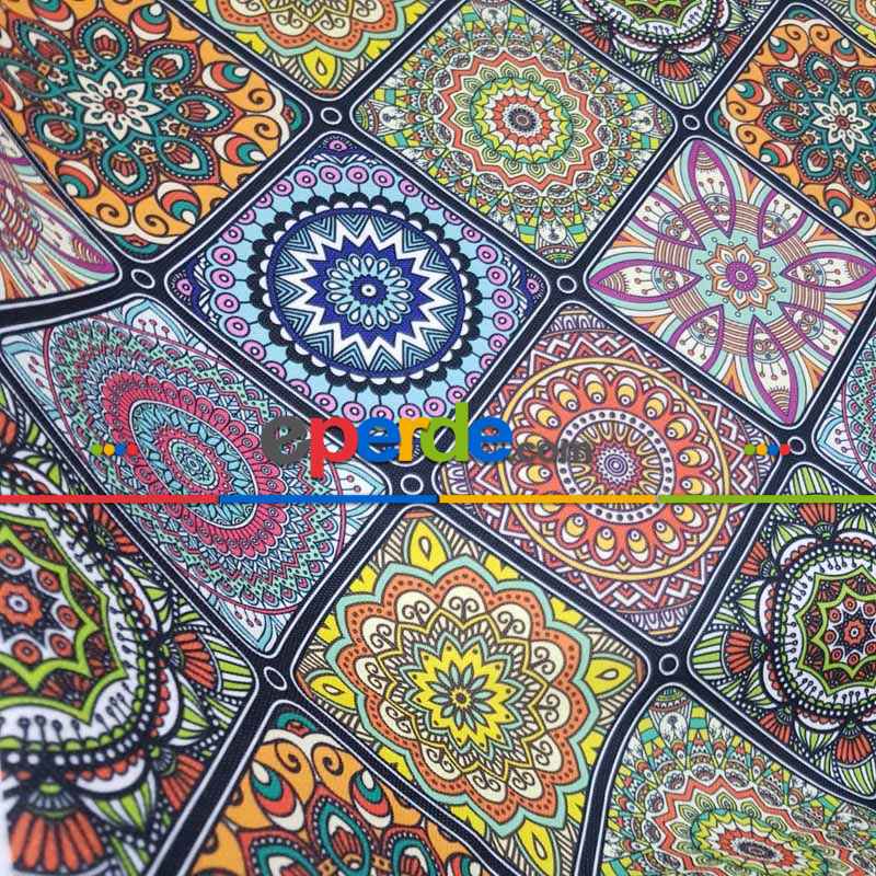 Mutfak Fon Perde Baskılı Evm403- Yeşil