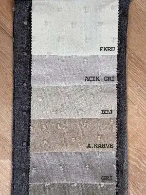 11 Farklı Renk Ponponlu Keten Fon Perde