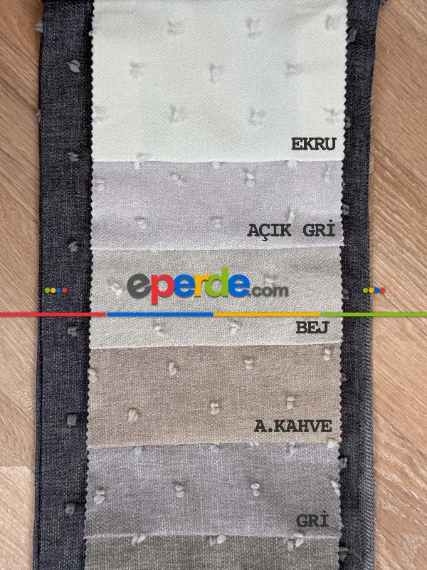 Yatak Odası - 11 Farklı Renk Ponponlu Keten Fon Perde