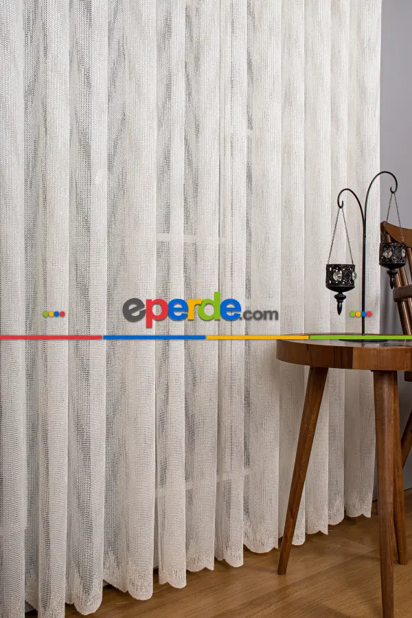 Vıolin Desenli Örme Tül Perde