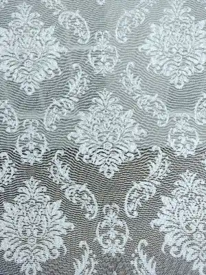 #üreticifirma Ekru Renk Tül Perde Ve Kruvaze Perde Damask Desenli Kdk Dantel- Ekru